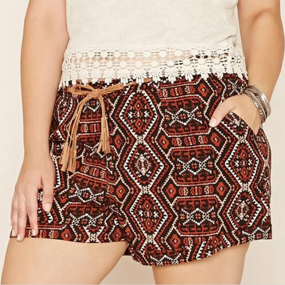 Forever 21 Plus Aztec Print Shorts